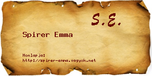 Spirer Emma névjegykártya